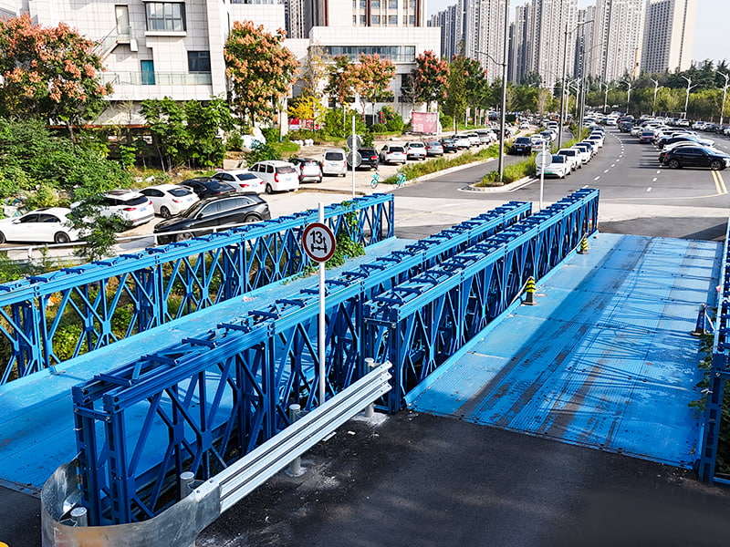 CB 200 Jambatan Bailey Dua Lorong Satu Lapisan Dua Baris Bertetulang Jambatan Bailey